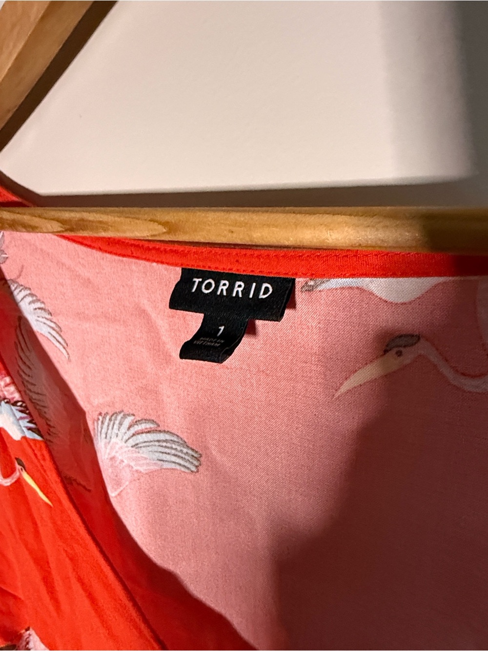 torrid Orange V-Neck Crane Print Midi Dress - Picture 5 of 5